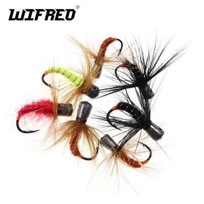 Wifreo 6 stücke Gewichteten Angeln Fly Wurm Mahalka Winter Angeln Jigs 1g 0 7g 0 5g 0 3g Winter