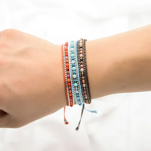 22 arten Ethnische Stil Farbe Tiramis Perlen Handgemachte Glück Seil Armband Weibliche Einstellbare