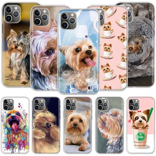 Yorkshire Terrier Hunde telefon für Apple iPhone 14 12 13 15 Pro Max Mini 11 8 7 plus x xs xr Fall