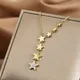 316l Edelstahl Mode edlen Schmuck Zirkon viele Farbverlauf Sterne Quaste Charm Kette Choker