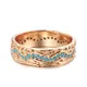 Kinel Trendy 585 Rose Gold Kreis Ring Exquisite Türkis Stapelbar Finger Ring Für Frauen Feine