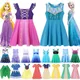 Disney gefroren Elsa Anna Ariel Rapunzel Baby Mädchen lässig Prinzessin Kleider Minnie Jasmin