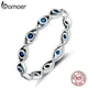 Bamoer 925 Sterling Silber Glück Auge Ring Blau Kristall Krone Ring Herz Pik Schwarz Edelstein Ring