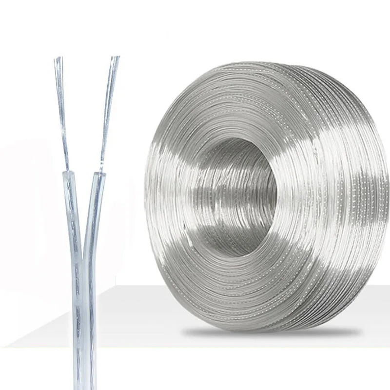 28/26/24/22/20/18AWG 2-adriger Kupferdraht, transparentes Parallelkabel, Gleichstrom, flache Linie, 1 A, 2 A, 3 A, 5 A, 7 A, für LED-Lichtleiste Image