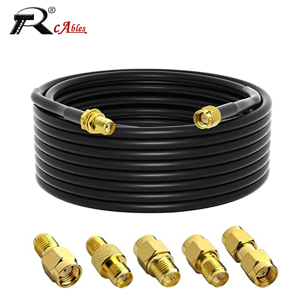 RF Koaxial RG58 Kabel 50Ohm SMA Stecker auf SMA Buchse Schott WiFi Antenne Verlängerung Kabel Stecker Adapter Zopf 1M 2M 3M 5M Image