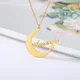 Personalisierte Mond Sterne Anhänger Custom Name Halsketten für Frauen Edelstahl Schmuck Herren Gold