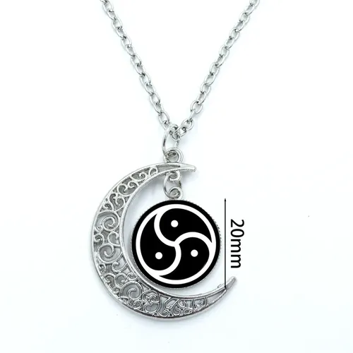 BDSM Triskelion Symbol Mond Halskette Schmuck Frauen Accessoires Party Glaskuppel Mädchen Schmuck
