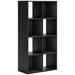 48 Inch Tall Wood Bookcase Organizer, 8 Cube Compartments, Black - 47.05 H x 11.81 W x 23.74 L Inches
