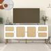 Country Style Design TV Stand Entertainment Center TV Cabinet Side Board with Gold Metal Base for Living Room