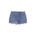 Gloria Vanderbilt Denim Shorts: Blue Solid Bottoms - Women's Size 6 Petite - Stonewash