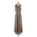 Great Jones Casual Dress - Wrap: Brown Paisley Dresses - Women's Size 2