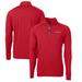 Men's Cutter & Buck Red THE PLAYERS Adapt Knit Eco Stretch Recycled Big Tall Quarter-Zip Pullover Top