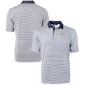 Men's Cutter & Buck Navy/White Georgia Tech Yellow Jackets Big Tall Virtue Eco Pique Micro Stripe Recycled Polo