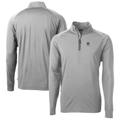 Men's Cutter & Buck Gray Notre Dame Fighting Irish Alumni Logo Adapt Eco Knit Stretch Recycled Quarter-Zip Pullover Top