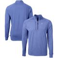 Men's Cutter & Buck Heather Blue Emory Eagles Big Tall Adapt Eco Knit Quarter-Zip Pullover Top