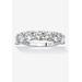 Women's 3.50 Ctw Cubic Zirconia Anniversary Ring In Platinum-Plated Sterling Silver by PalmBeach Jewelry in White (Size 9)