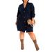 Plus Size Women's Novelty Stitch Cardigan Sweater Dress by ELOQUII in Deep Navy (Size 14/16)