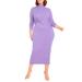 Plus Size Women's Twist Detail Ribbed Dress by ELOQUII in Dahlia Purple (Size 22/24)