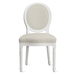 Camille Dining Chair - High Gloss White - Maxwell Linen Alpaca