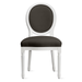 Camille Dining Chair - High Gloss White - Plush Velvet Gunmetal