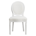 Camille Dining Chair - High Gloss White - Chenille Snow