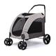 Pet Stroller Dog Stroller-Large Space/Anti-Shock/Detachable, Pet Travel Stroller with Skylight for Large, Medium and Small Dogs and Cats, Max Load 60 kg