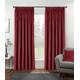 Enhanced Living Velvet Red Thermal 100% Blackout Curtains with Tape Top - 66 x 72 Inch (168 x 183cm) - Supersoft Energy Saving & Noise Reducing Curtains for Living Room & Bedroom.