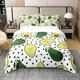 Homewish 100% Organic Cotton Avocado Duvet Cover for Kids,Cute Avocado Bedding Set Single,Green Tropical Fruits Comforter Cover for Kids Boys Girls,Cartoon Summer Themed Bed Sets with 1 Pillow Case