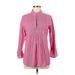 Fine Garments Carefully Selected by Bell Long Sleeve Blouse: Pink Print Tops - Women's Size 6