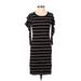 LA Made Casual Dress - Sheath Scoop Neck Short sleeves: Black Print Dresses - New - Women's Size X-Small