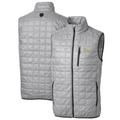 Men's Cutter & Buck Gray Georgia Tech Yellow Jackets Big Tall Rainier PrimaLoft Eco Full-Zip Puffer Vest