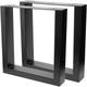 Pieds pour table de meuble rectangulaire en noir lot de 2 de 400 x 80 x 430 mm