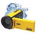 Aquapix WDV5630 Unterwasser-Camcorder, Echtes 4K-Video, Bis zu 56MP, 18x Digital-Zoom, 3" Display, Gelb