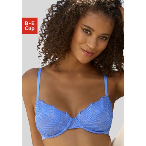 Bügel-BH LASCANA ""Marla"" Gr. 85, Cup B, blau Damen BHs aus extravaganter Spitze, Dessous