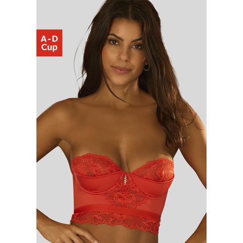 Corsage JETTE Gr. 80, Cup B, rot Damen Corsagen aus Spitze (anteilig recyceltem Polyamid), sexy Dessous