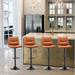 Hokku Designs Garnieta Adjustable Barstool, Swivel Barstool Chairs w/ High Back, Pub Kitchen Counter Height Stool Wood/Metal in Orange | Wayfair
