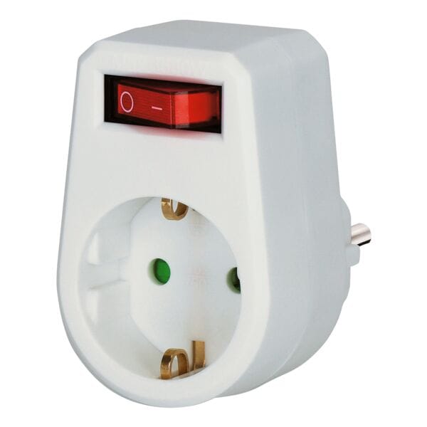 Brennenstuhl Steckdosenadapter mit Schalter weiß weiß Image
