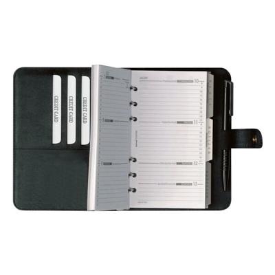 Systemplaner »16501« A6 Kunstleder mit Druckknopfverschluss schwarz und Einlage schwarz, Bind, 13x18 cm
