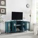 62" TV Stand, Storage Buffet Cabinet, Sideboard with Glass Door and Adjustable Shelves, Console Table for Dining Living Room