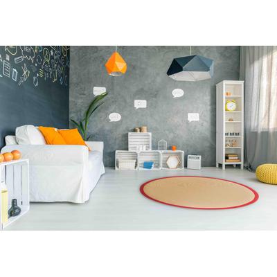 Sisalteppich CARPETFINE "Sisal", rot, H:5mm Ø:200cm, Sisal, Teppiche, mit farbiger Bordüre, Anti-Rutsch Rückseite Image