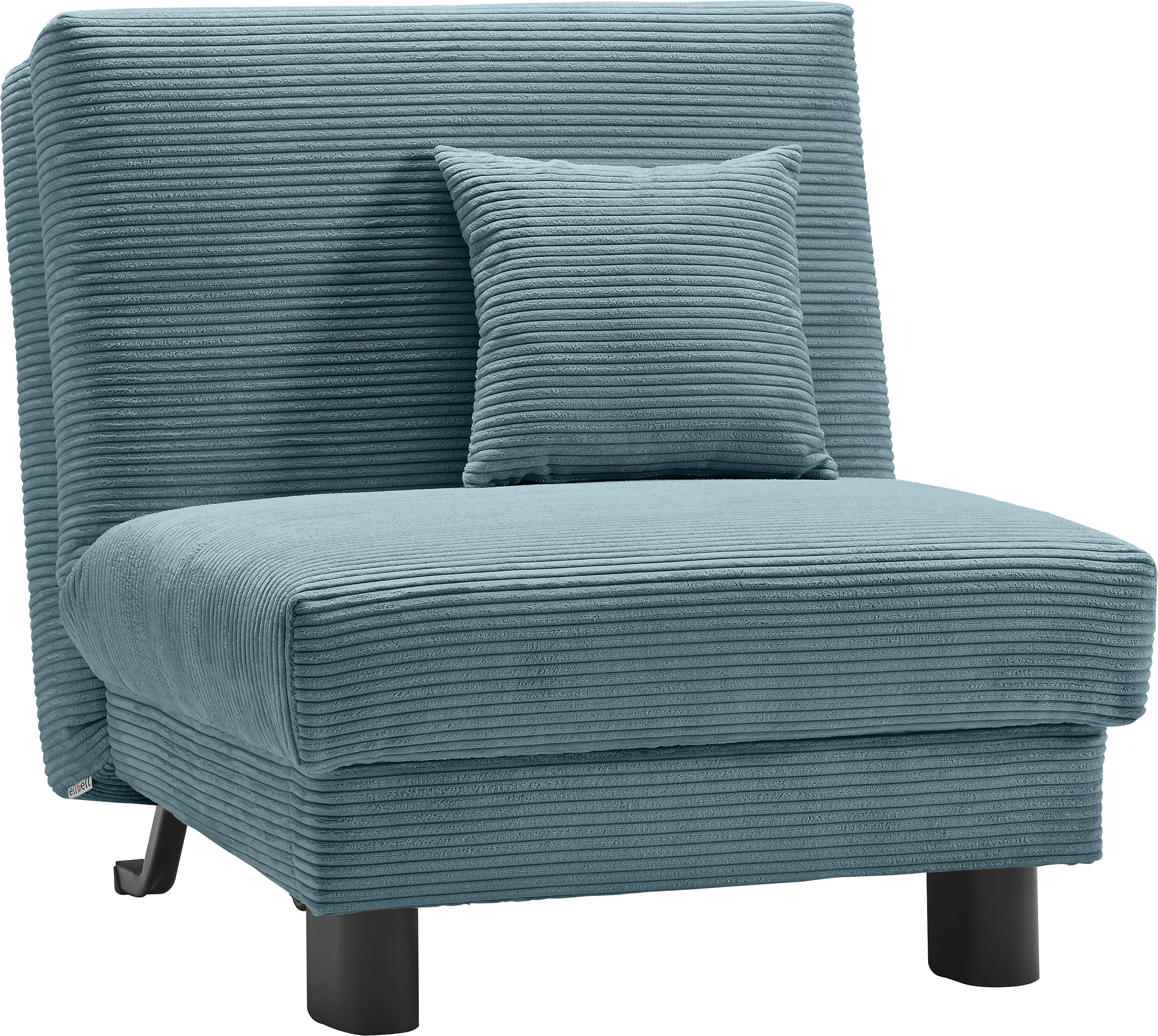 Sessel ELL + ELL "Enny", blau (petrol), B:85cm H:85cm T:100cm, 92% Polyester 8% Nylon, Sessel, Schlafsessel Einzelsessel
