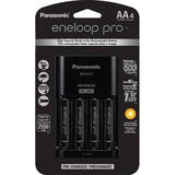 Panasonic eneloop Pro Rechargeable AA Ni-MH Batteries with Charger (2550mAh, 4-Pack) K-KJ17KHCA4A