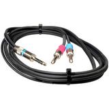 Pro Co Sound Insert Y-Cable 1/4" Male Phone TRS Stereo To 2x 1/4" Male Phone TS Mono - 1 IPBQ2Q-10