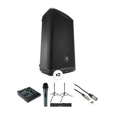 JBL Dual EON715 Stereo Powered Speaker Kit with Mixer, Mic, Stands, Bag, and Ca JBL-EON715-NA