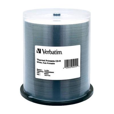 Verbatim CD-R 52x Write-Once White Thermal Printable, Hub Printable Recordable Compa 95254