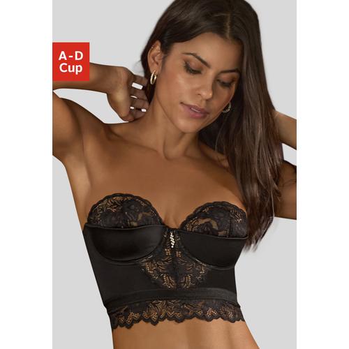 Corsage JETTE Gr. 75, Cup C, schwarz Damen Corsagen aus Spitze (anteilig recyceltem Polyamid), sexy Dessous