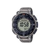 Casio Outdoor Casio Pro Trek Solar Watch Triple Sensor Watching Featuring an Altimeter Barometer Digital Compass Thermometer and 100M WR Titanium Band