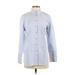 Nordstrom Signature Long Sleeve Button Down Shirt: Blue Tops - Women's Size X-Small