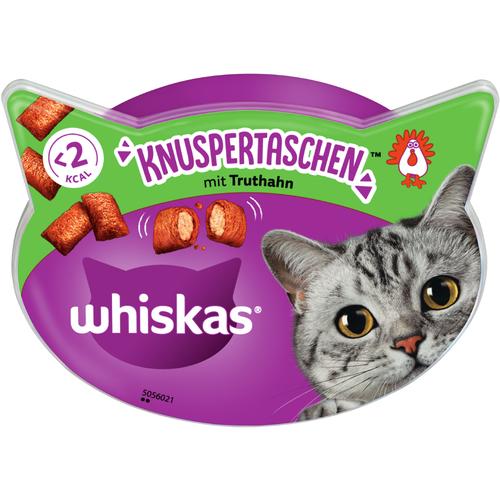 4x 180g Whiskas Knuspertaschen Lachs Katzensnacks