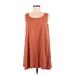 LOGO Casual Dress - A-Line Scoop Neck Sleeveless: Red Print Dresses - Women's Size Medium